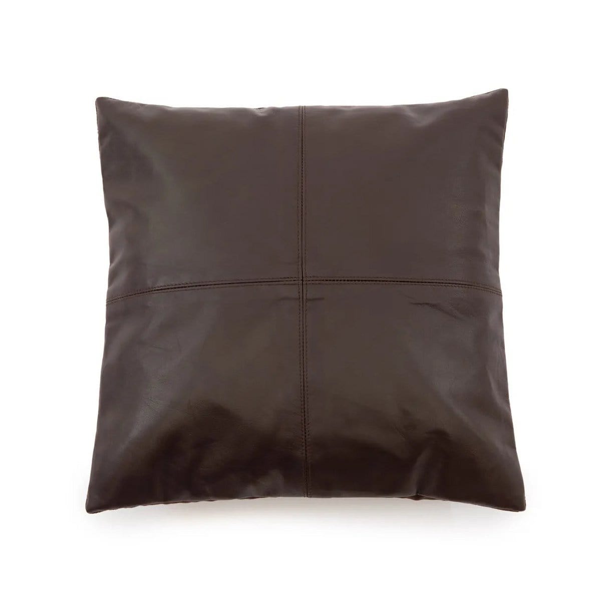 Bazar Bizar De leren kussenhoes met vier panelen - Choco - 40x40
