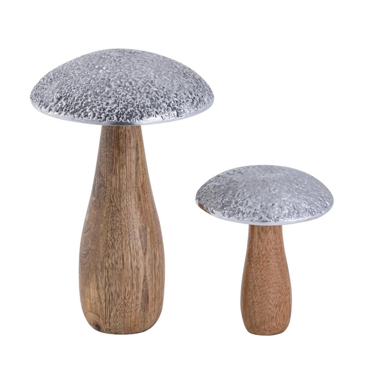 Voglrieder kreatives Wohnen Decoratieve figuren set van 2 paddestoelen H20/12x13/9cm standaard Masterbox 12x 2-delig mangohout