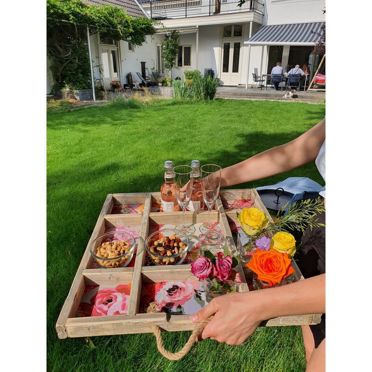 Dutch Mood dienblad hocker bloemmotief