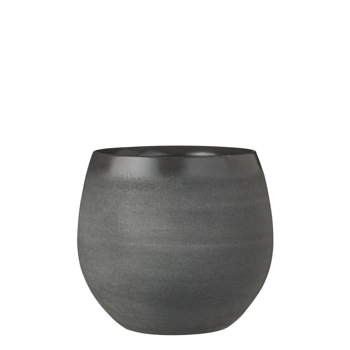 Mica Decorations Douro Bloempot - H23 x Ø26 cm - Terracotta - Donkergrijs