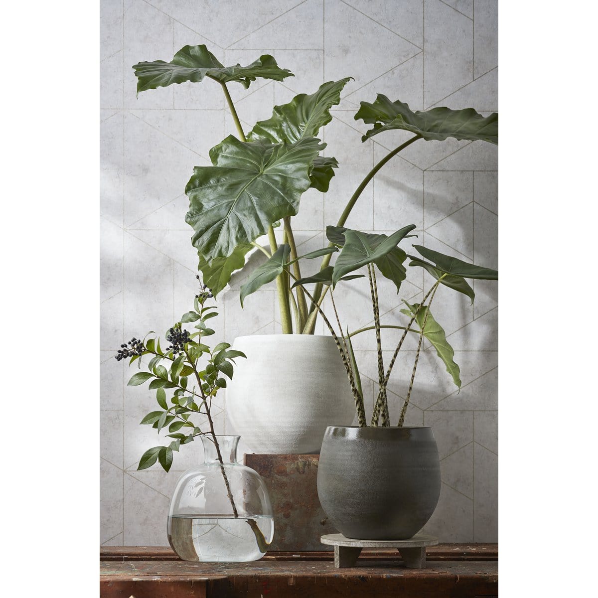 Mica Decorations Douro Bloempot - H23 x Ø26 cm - Terracotta - Off White