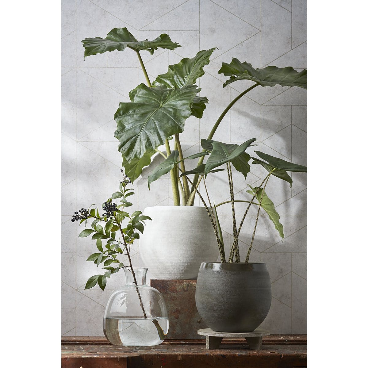 Mica Decorations Douro Bloempot - H25 x Ø29 cm - Terracotta - Groen