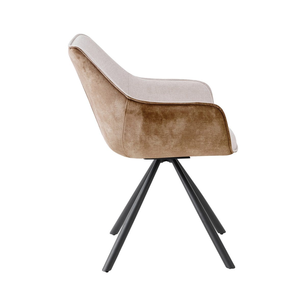 Criks Design Draaibare Eetkamerstoel met armleuning Amber Beige - Taupe - Set van 2