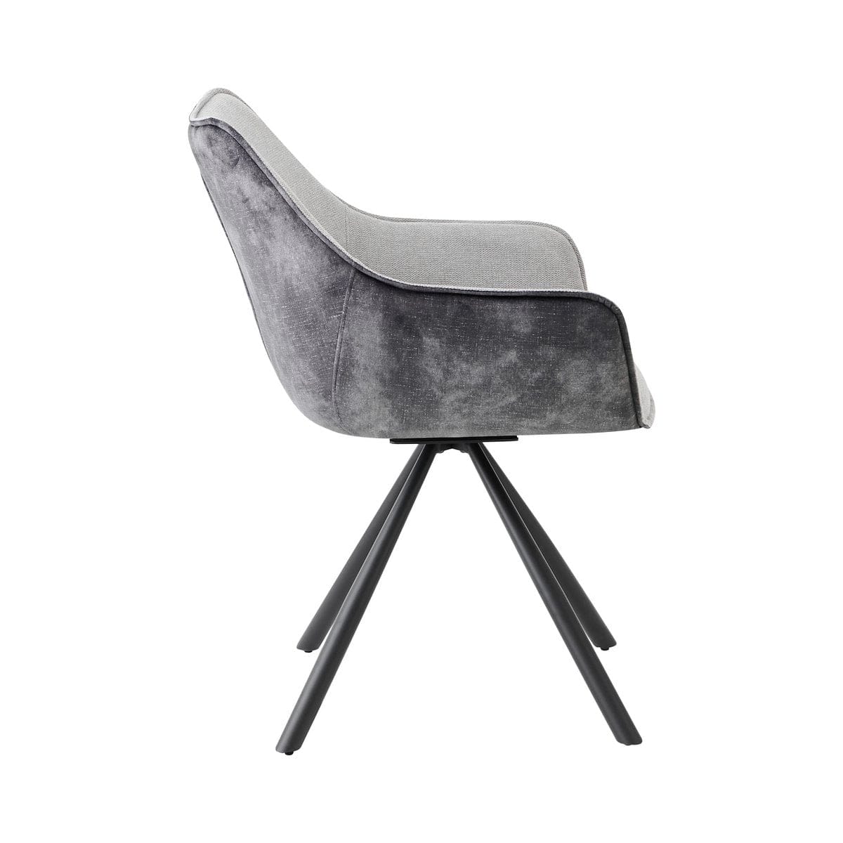 Criks Design Draaibare Eetkamerstoel met armleuning Amber Grijs - Antraciet - Set van 2