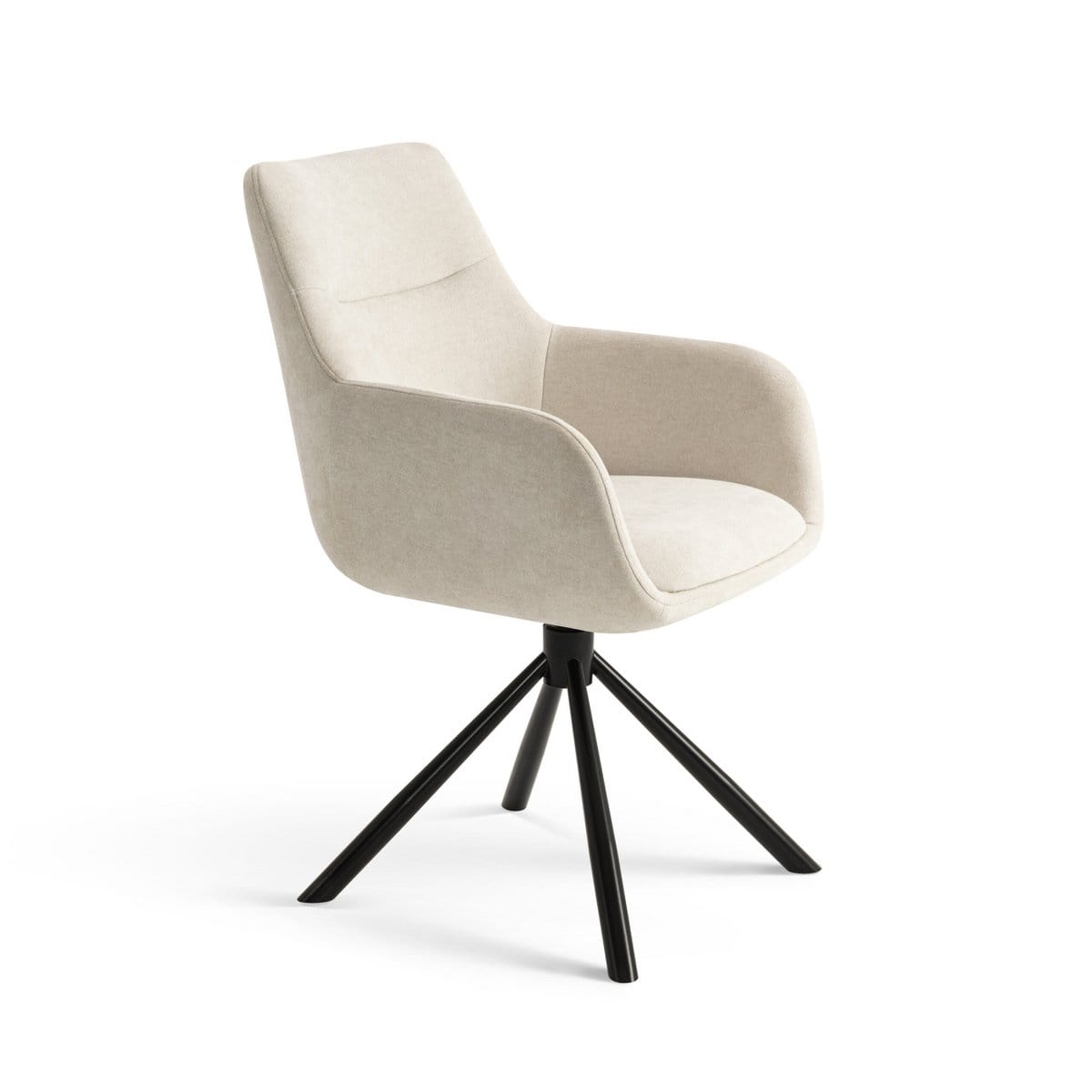Criks Design Draaibare Eetkamerstoel Olivia met armleuning Beige Stof
