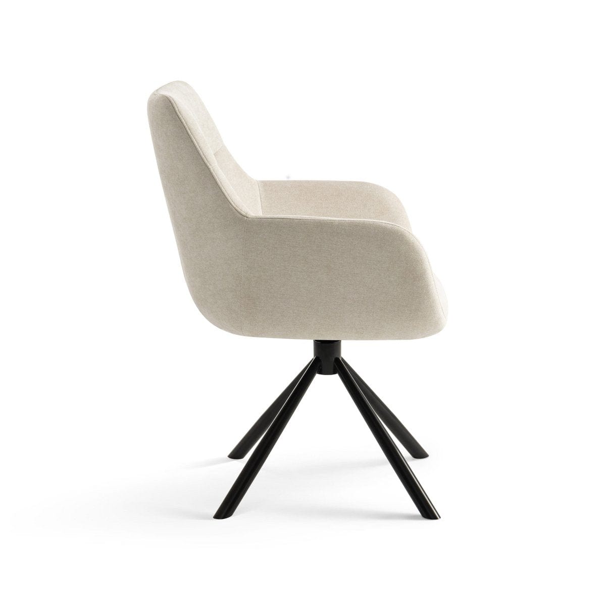 Criks Design Draaibare Eetkamerstoel Olivia met armleuning Beige Stof