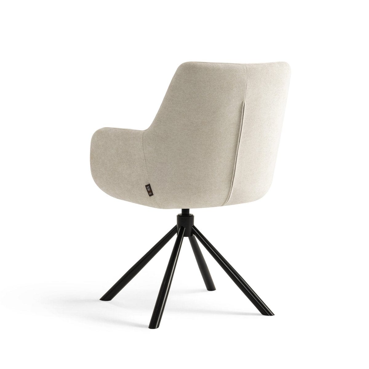 Criks Design Draaibare Eetkamerstoel Olivia met armleuning Beige Stof