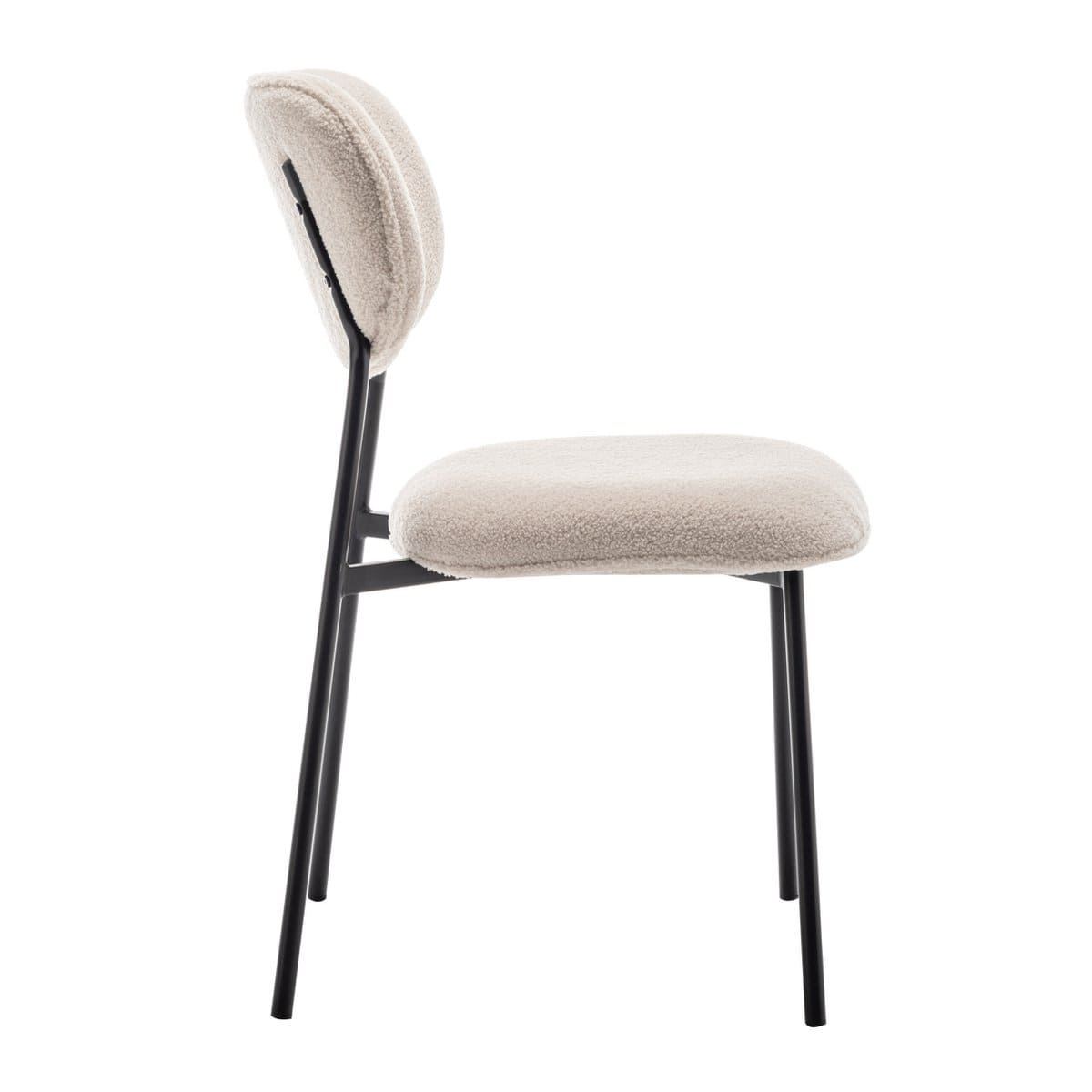 Criks Design Eetkamerstoel Amalia Teddy Beige Set van 2