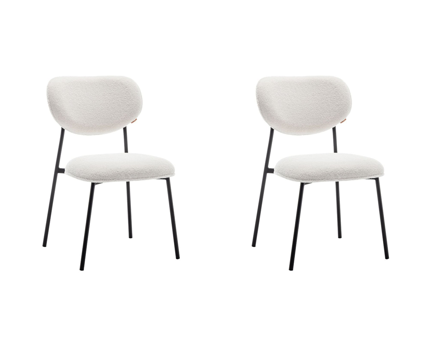 Criks Design Eetkamerstoel Amalia Teddy Creme Set van 2