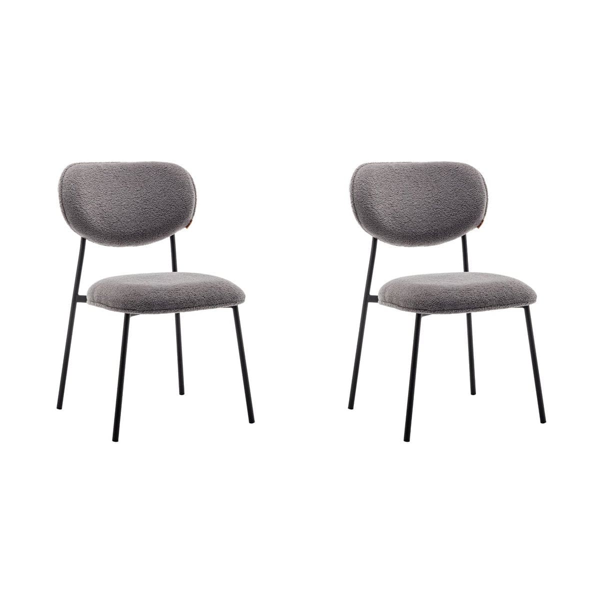 Criks Design Eetkamerstoel Amalia Teddy Grijs Set van 2