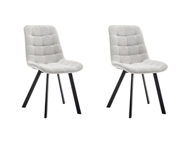 Criks Design Eetkamerstoel Felix Boucle Beige Set van 2