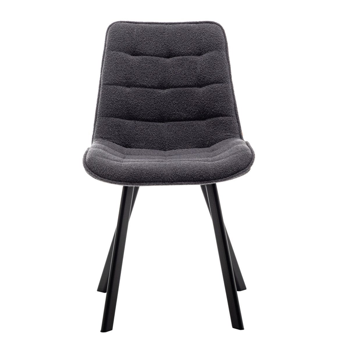 Criks Design Eetkamerstoel Felix Boucle Zwart Set van 2