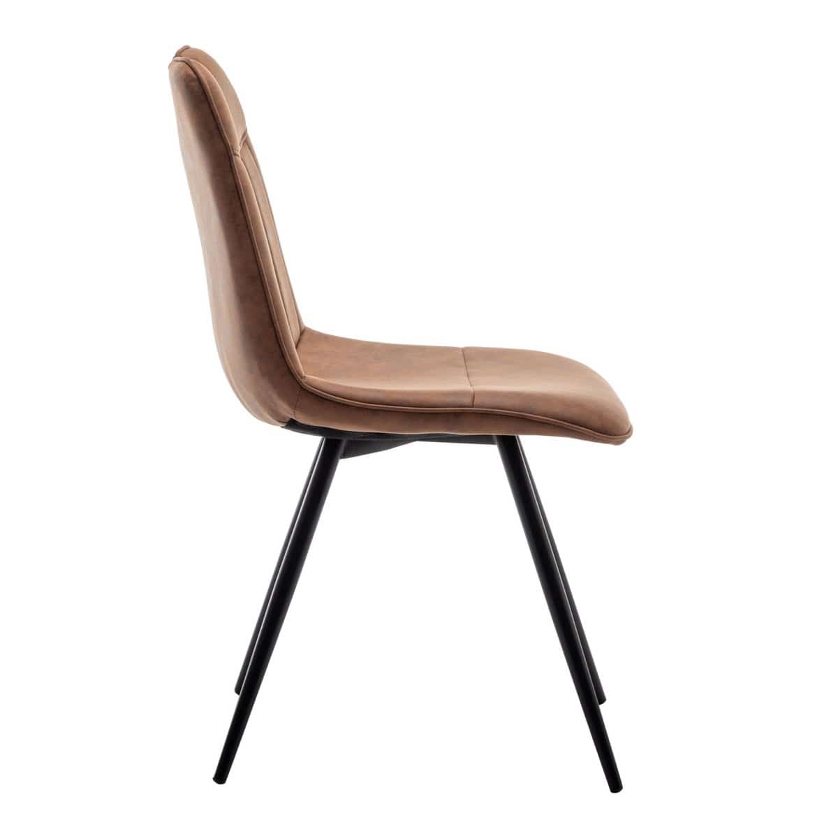 Criks Design Eetkamerstoel Leon Microvezel Cognac Set van 4