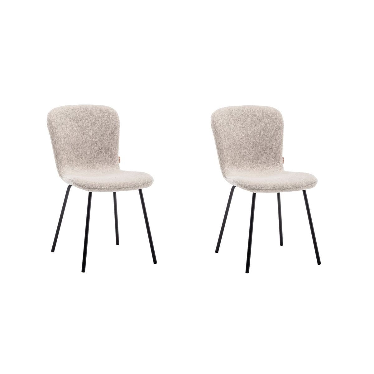 Criks Design Eetkamerstoel Luca Teddy Beige Set van 2