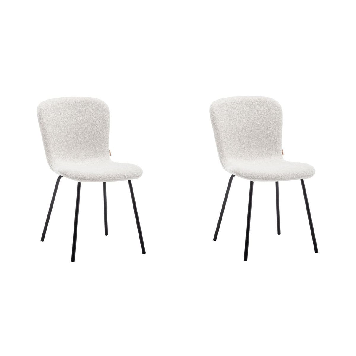 Criks Design Eetkamerstoel Luca Teddy Creme Set van 2