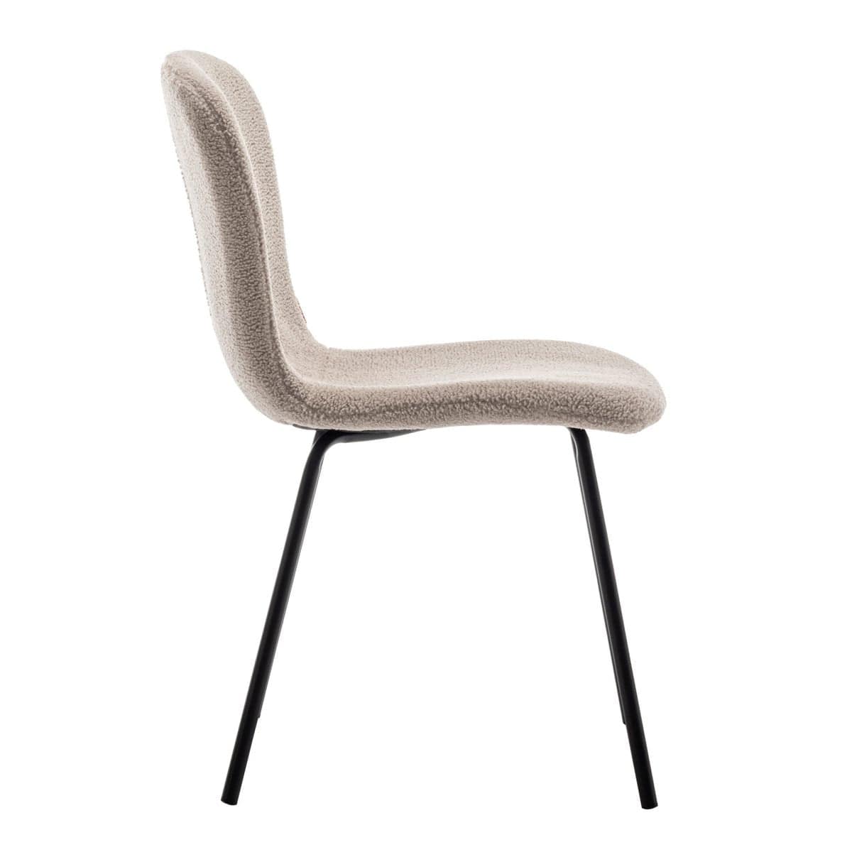 Criks Design Eetkamerstoel Luca Teddy Taupe Set van 2