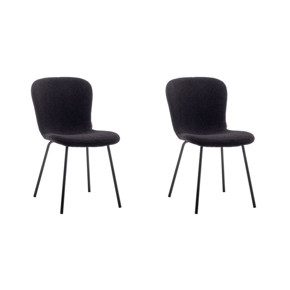 Criks Design Eetkamerstoel Luca Teddy Zwart Set van 2
