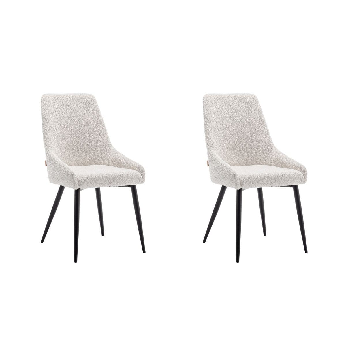 Criks Design Eetkamerstoel Oscar Boucle Creme Set van 2