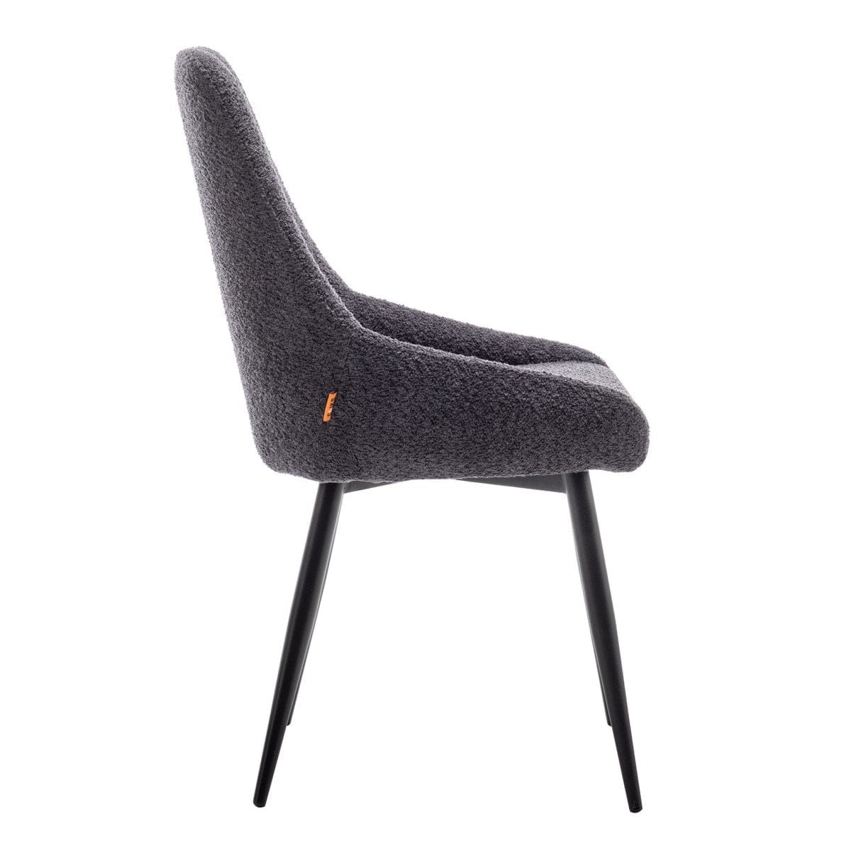 Criks Design Eetkamerstoel Oscar Boucle Zwart Set van 2