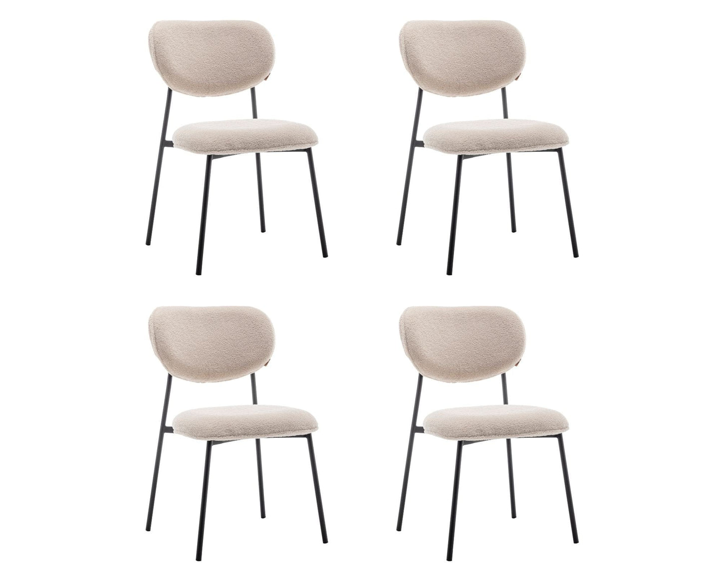 Criks Design Eetkamerstoel set van 4 - Amalia - Teddy Beige - Stof