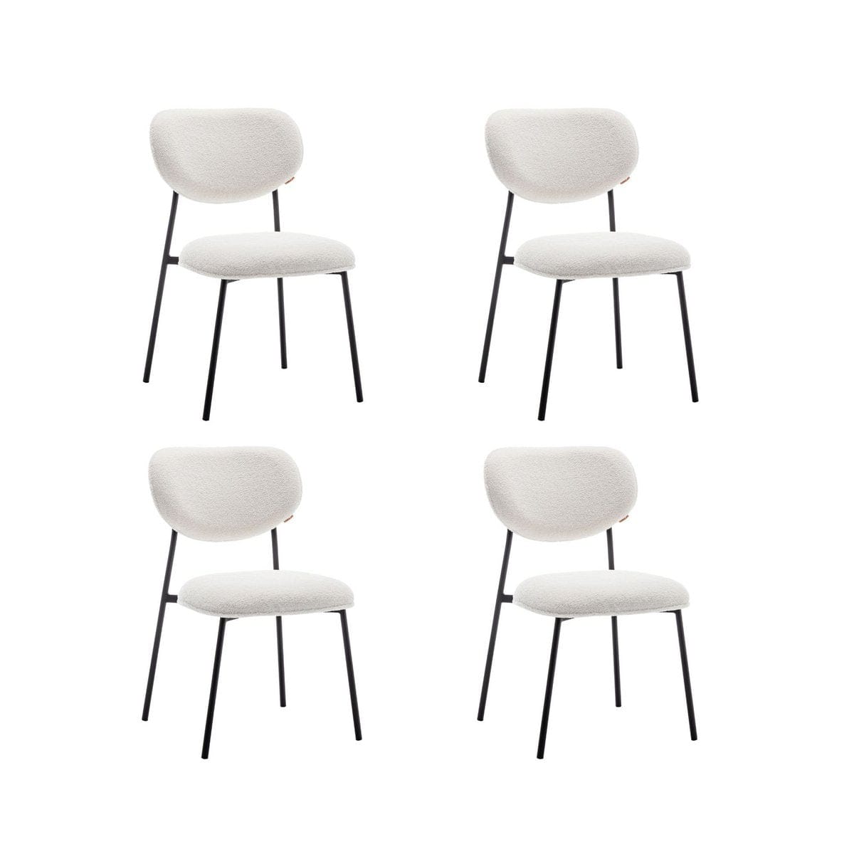 Criks Design Eetkamerstoel set van 4 - Amalia - Teddy Creme - Stof