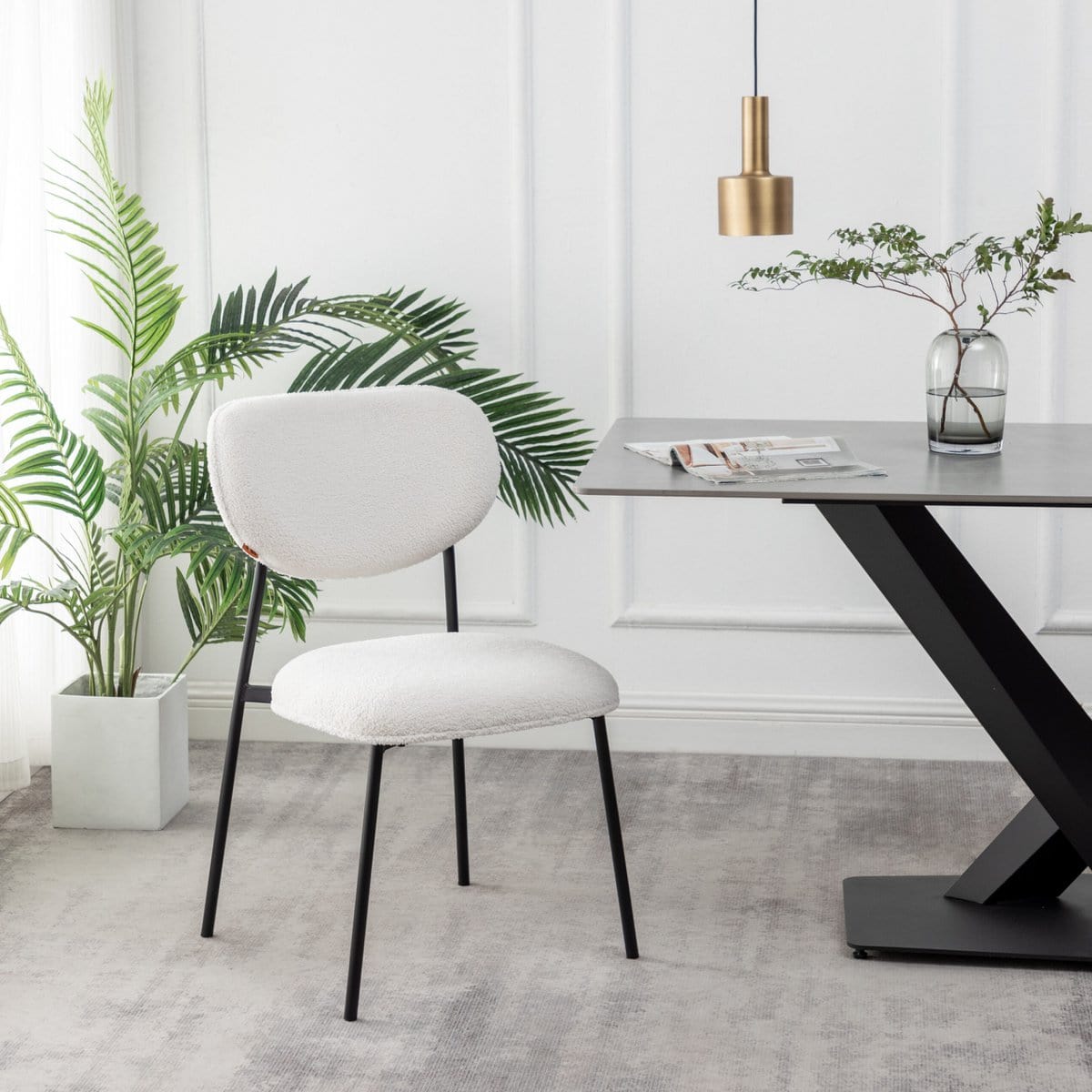 Criks Design Eetkamerstoel set van 4 - Amalia - Teddy Creme - Stof