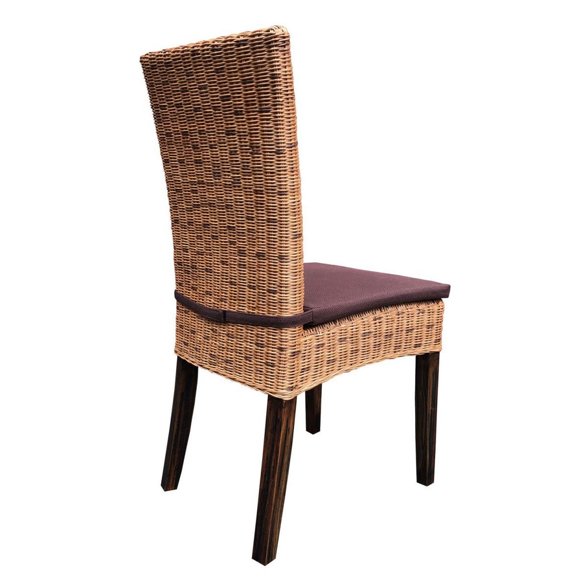 Voglrieder kreatives Wohnen Eetkamerstoelen rotan stoelen wintertuin Cardine 4 stuks cabana met/zonder zitkussen bruin