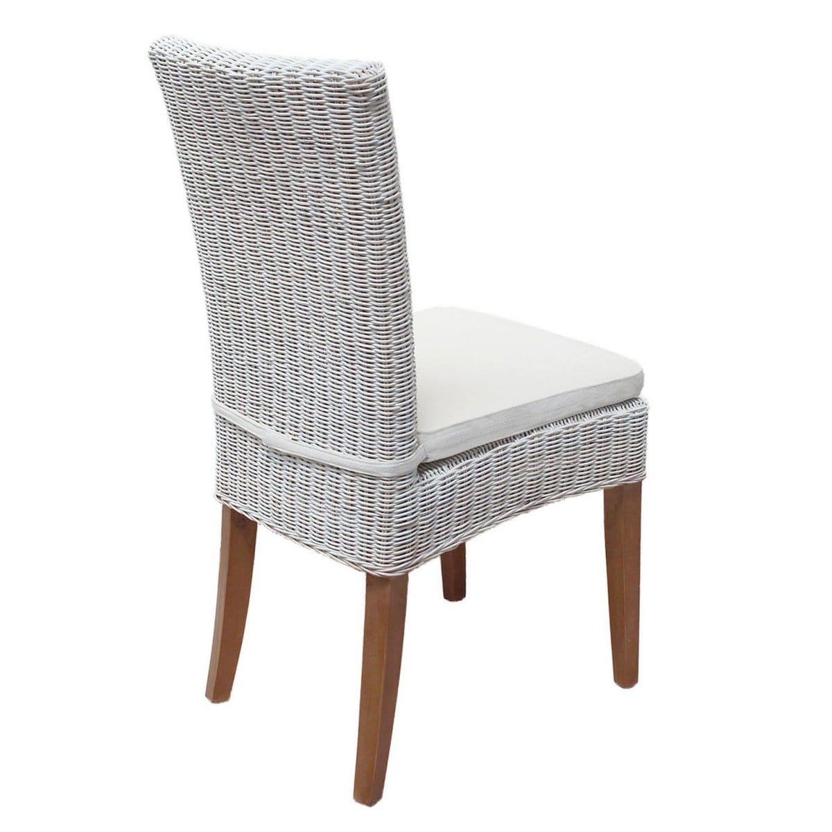 Voglrieder kreatives Wohnen Eetkamerstoelen rotan stoelen wintertuin Cardine 6 stuks wit met/zonder zitkussen wit linnen