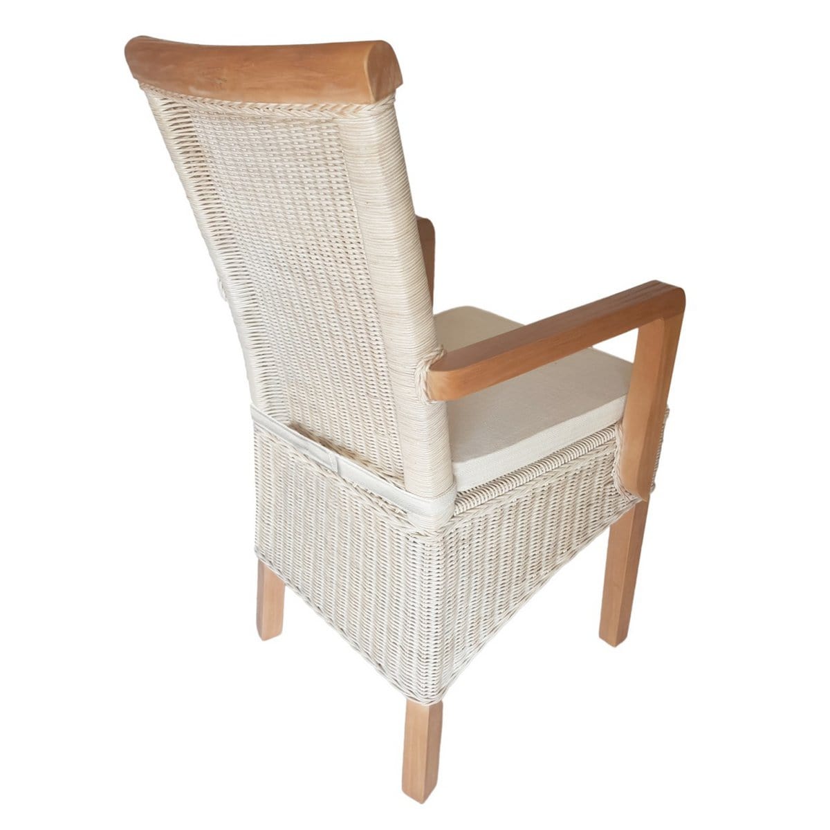 Voglrieder kreatives Wohnen Eetkamerstoelen set met armleuningen 2 stuks rotan stoelen wit Perth