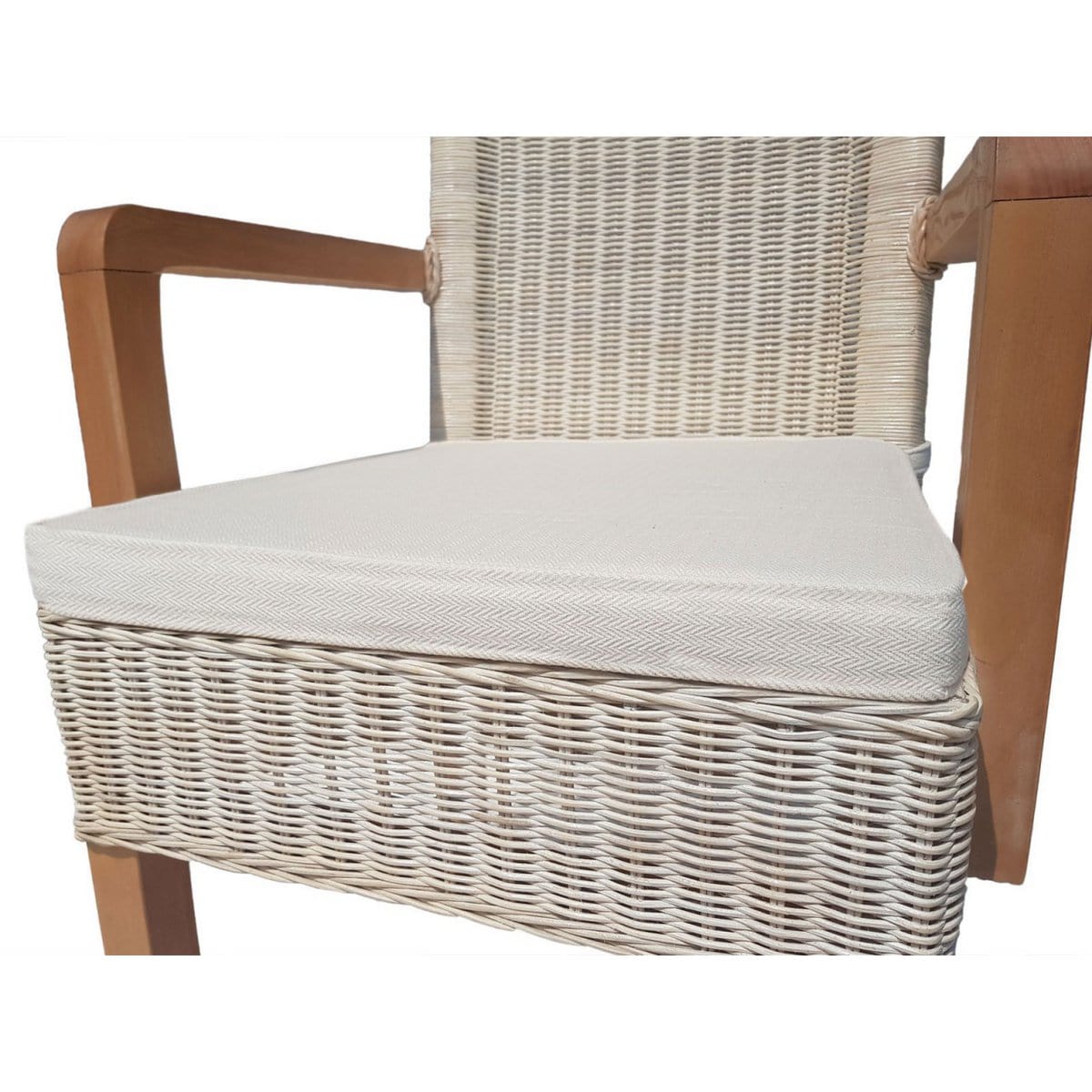 Voglrieder kreatives Wohnen Eetkamerstoelen set met armleuningen 2 stuks rotan stoelen wit Perth