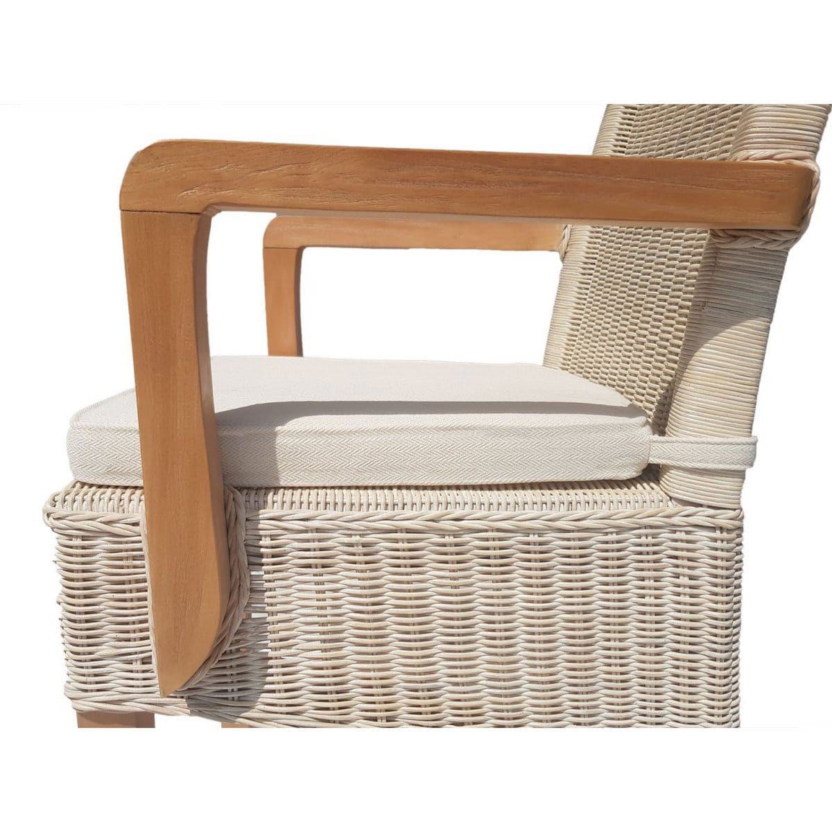 Voglrieder kreatives Wohnen Eetkamerstoelen set met armleuningen 2 stuks rotan stoelen wit Perth