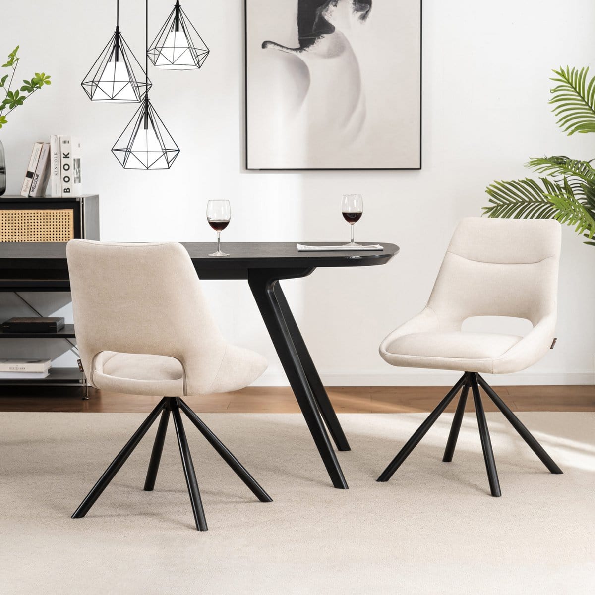 Criks Design Eetkamerstoelen set van 2 - Tosca - Beige - Stof