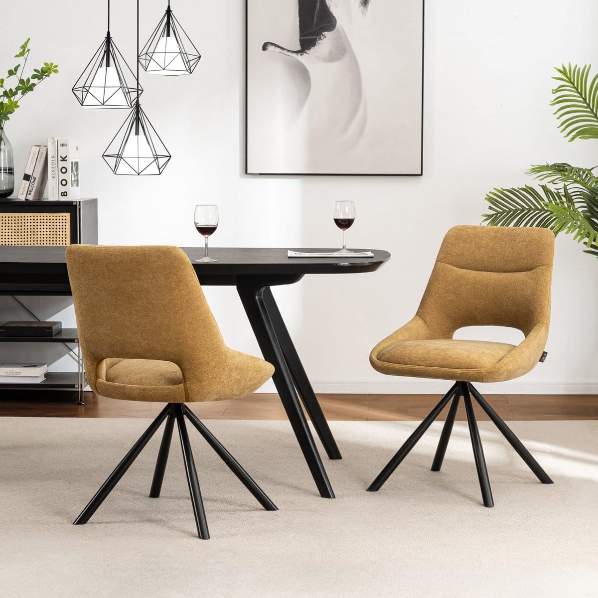 Criks Design Eetkamerstoelen set van 2 - Tosca - Mosterd Geel - Stof