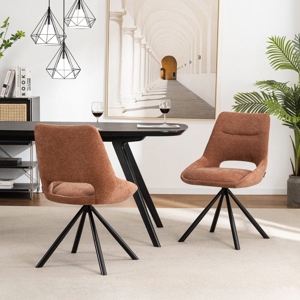 Criks Design Eetkamerstoelen set van 2 - Tosca - Roestbruin - Stof