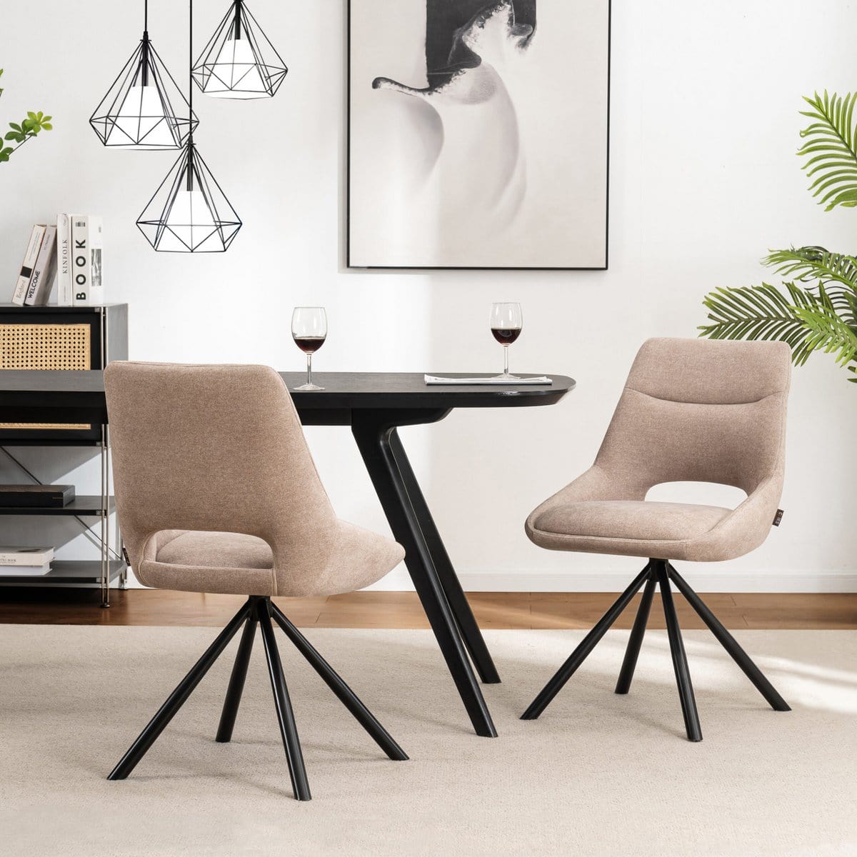 Criks Design Eetkamerstoelen set van 2 - Tosca - Taupe - Stof