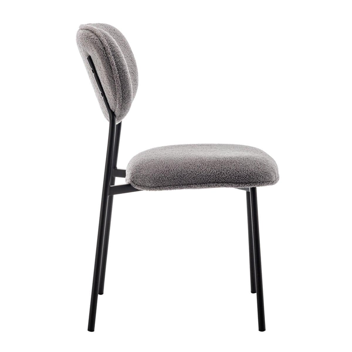 Criks Design Eetkamerstoelen set van 4 - Amalia - Teddy Grijs - Stof