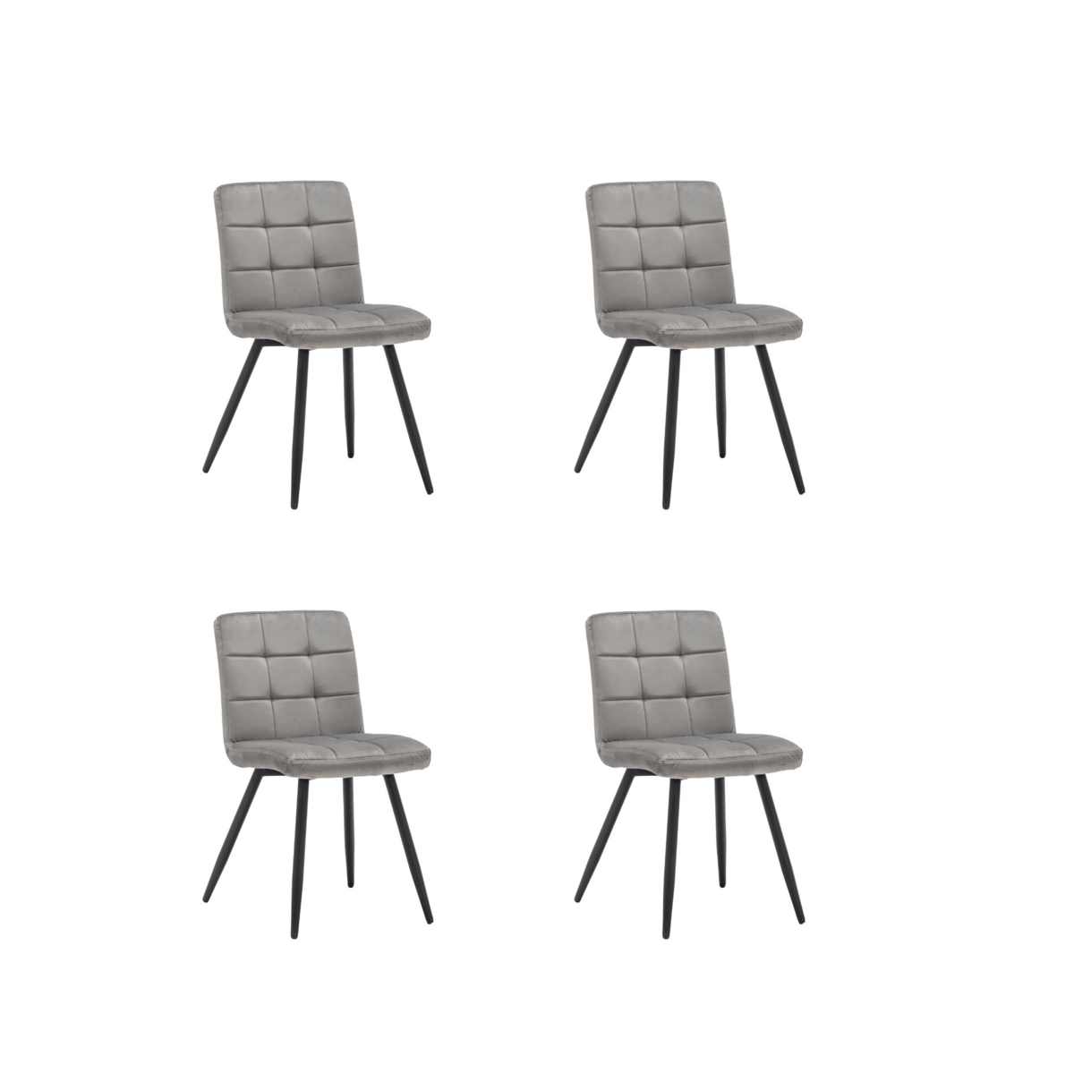 Criks Design Eetkamerstoelen set van 4 - Collin - Velvet Grijs - Fluweel