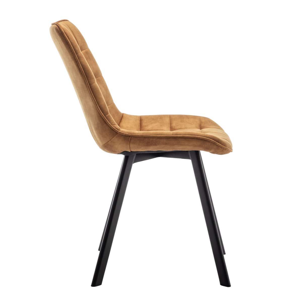 Criks Design Eetkamerstoelen set van 4 Felix Velvet Geel