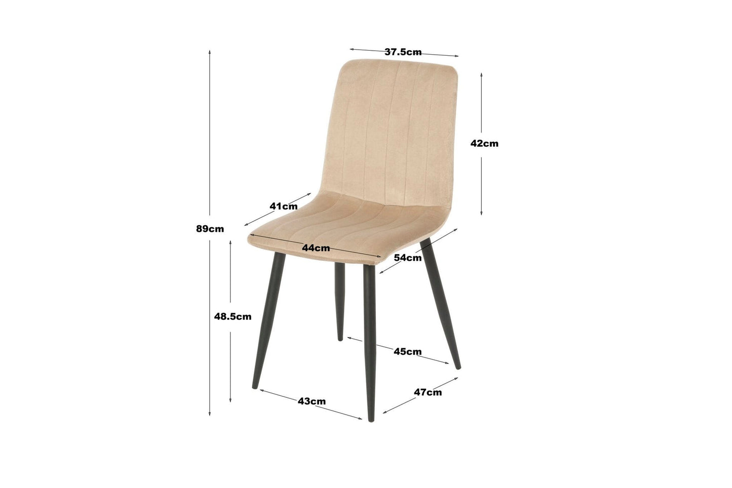 Criks Design Eetkamerstoelen Set van 4 Fox - Roze - Metaalpoot - Fluweel