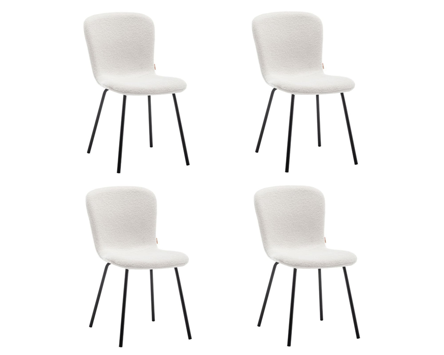 Criks Design Eetkamerstoelen Set van 4 - Luca - Teddy - Creme