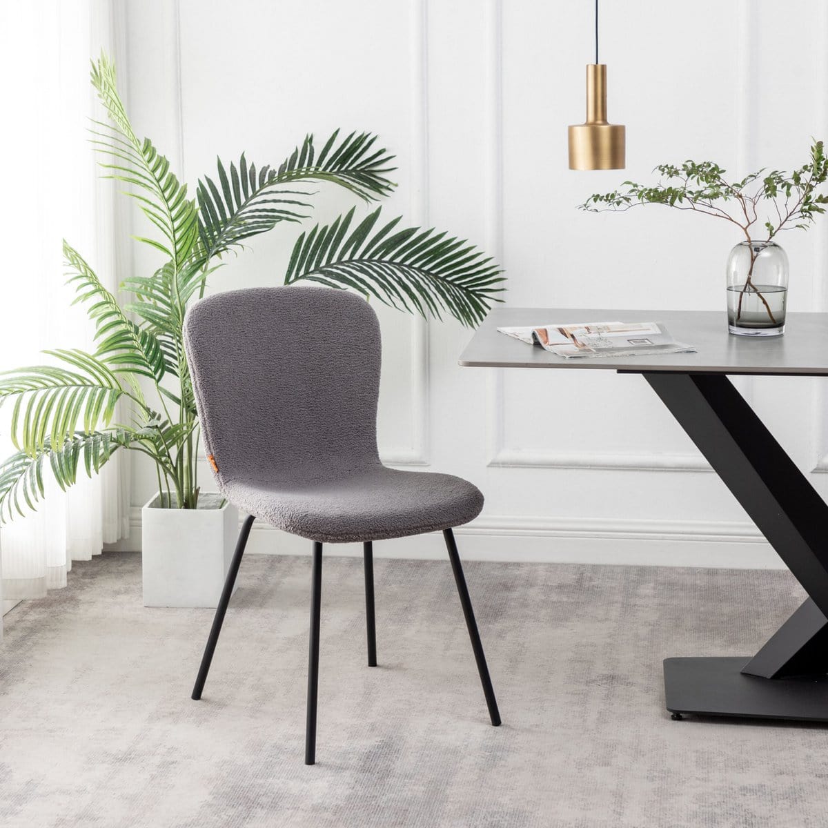 Criks Design Eetkamerstoelen Set van 4 - Luca - Teddy - Grijs