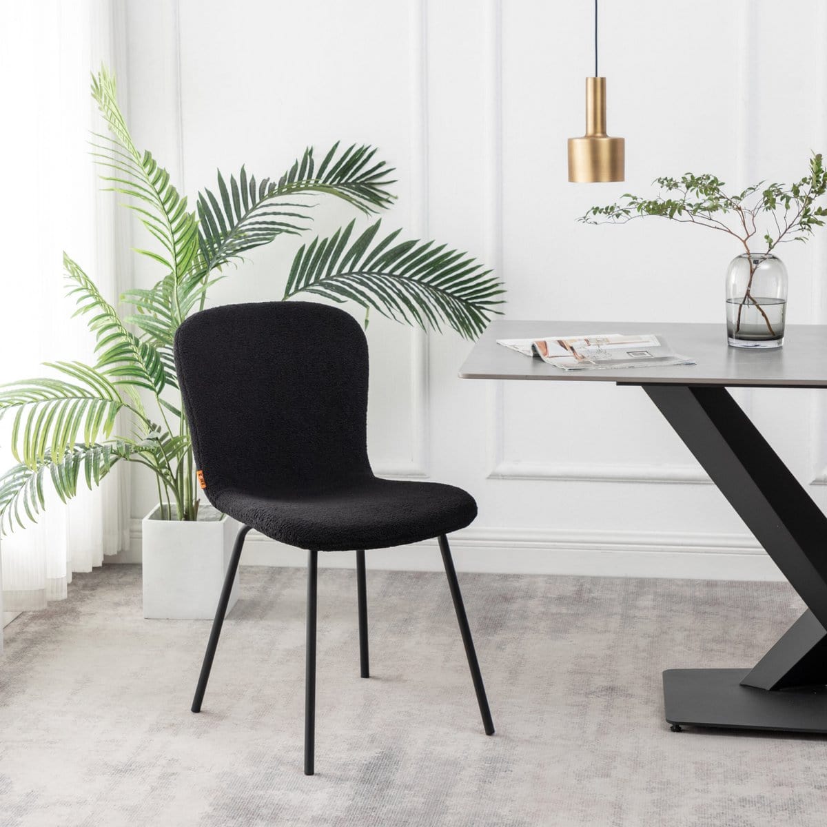 Criks Design Eetkamerstoelen Set van 4 - Luca - Teddy - Zwart