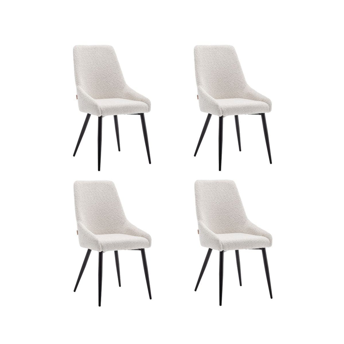 Criks Design Eetkamerstoelen set van 4 Oscar Boucle Creme