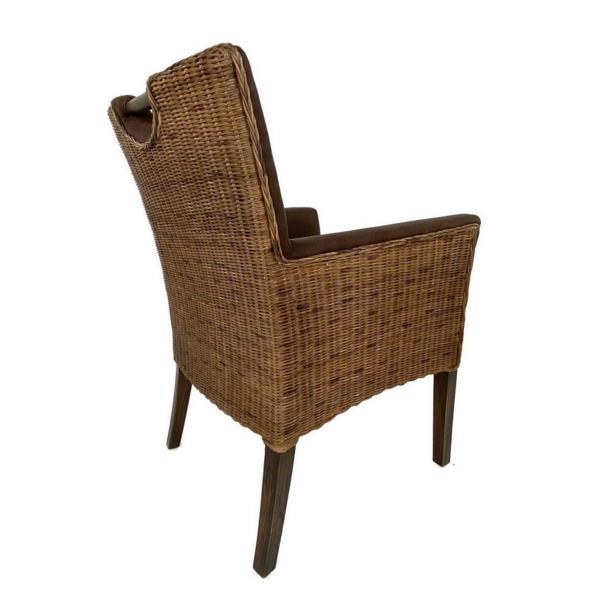 Voglrieder kreatives Wohnen Eetkamerstoelen set van 6 rotan fauteuils Bilbao volledig gestoffeerde bekleding prairiebruin