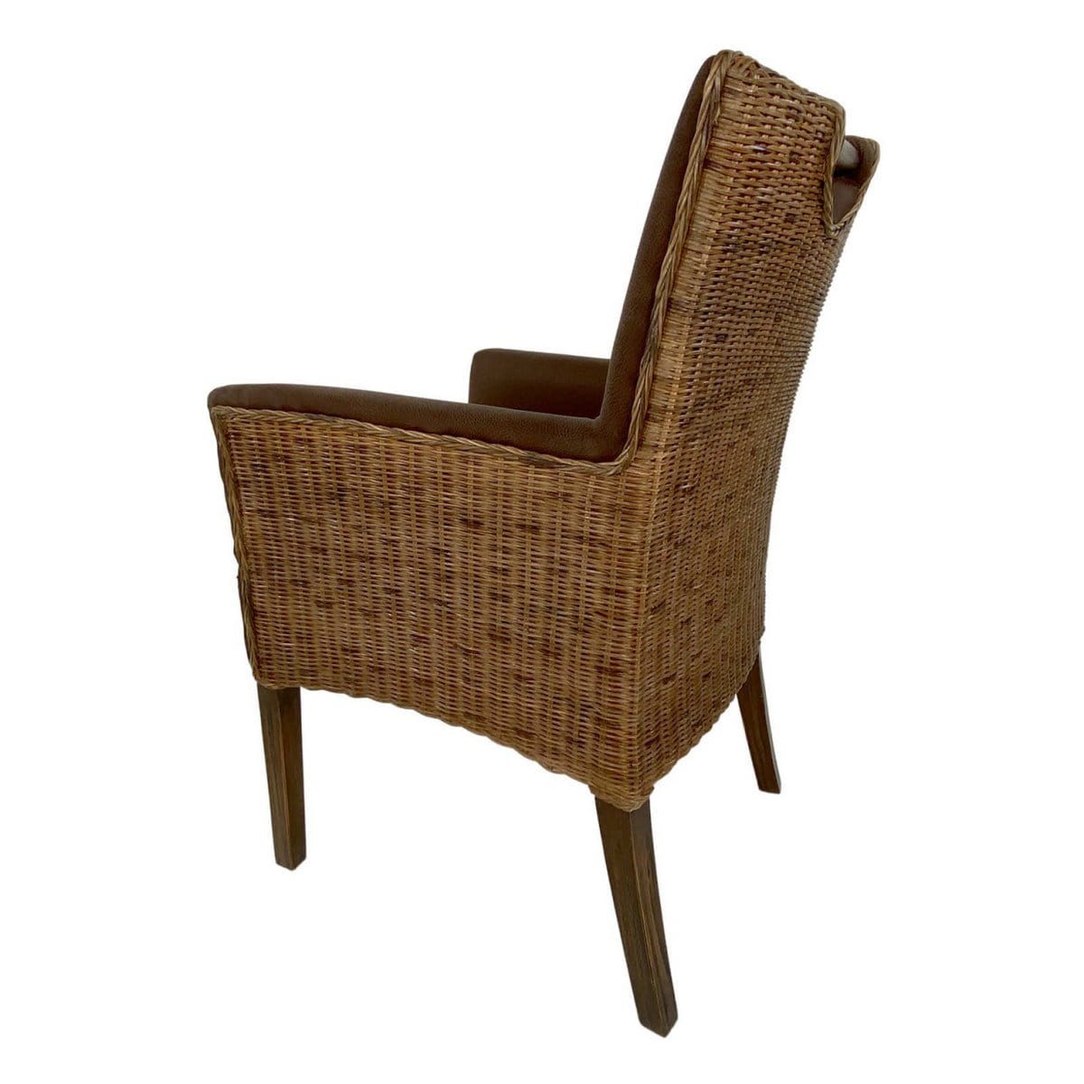 Voglrieder kreatives Wohnen Eetkamerstoelen set van 6 rotan fauteuils Bilbao volledig gestoffeerde bekleding prairiebruin