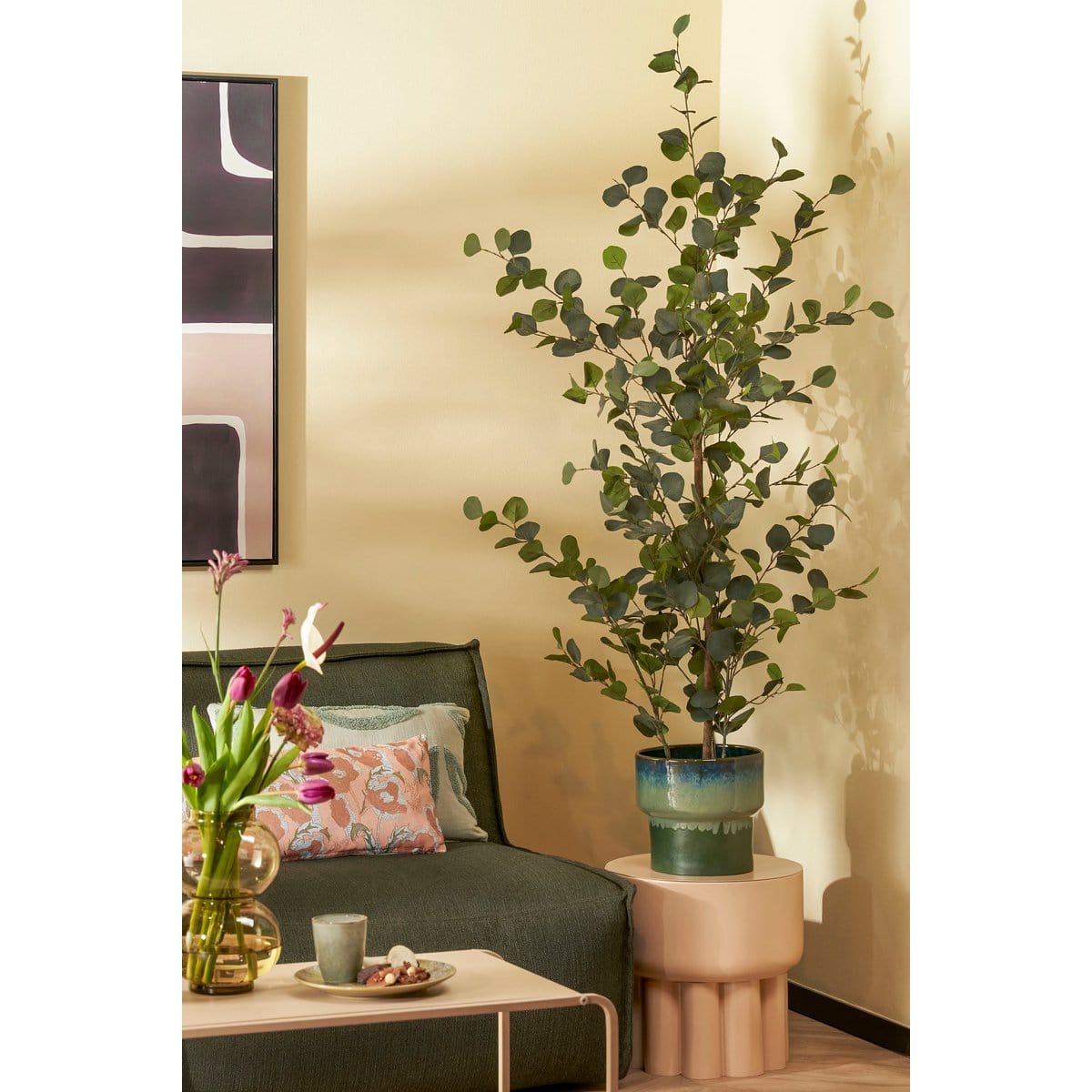 Mica Decorations Eucalyptus Kunstplant in Bloempot - H150 x Ø30 cm - Groen