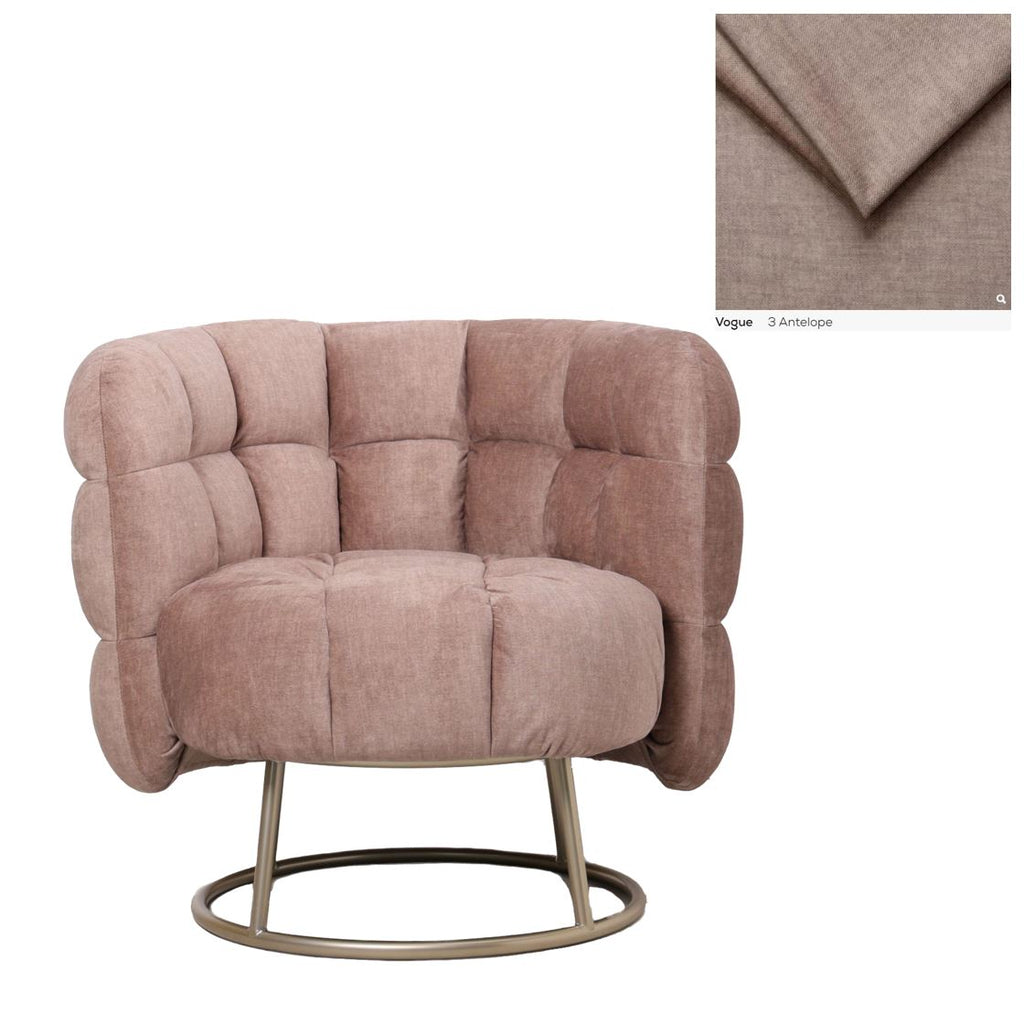 Fluffy Pink fauteuil vogue 3 antilope gouden onderstel