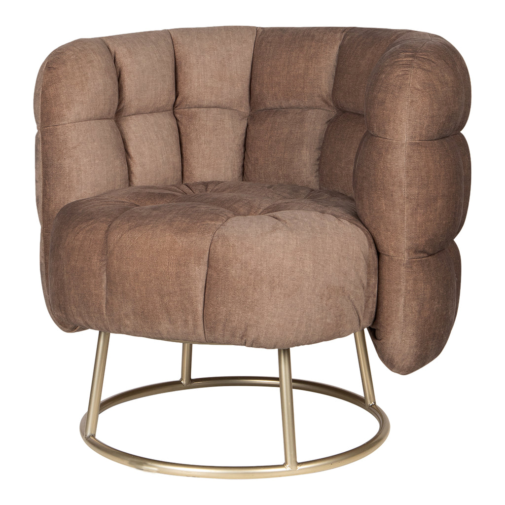Fluffy Pink fauteuil vogue 3 antilope gouden onderstel