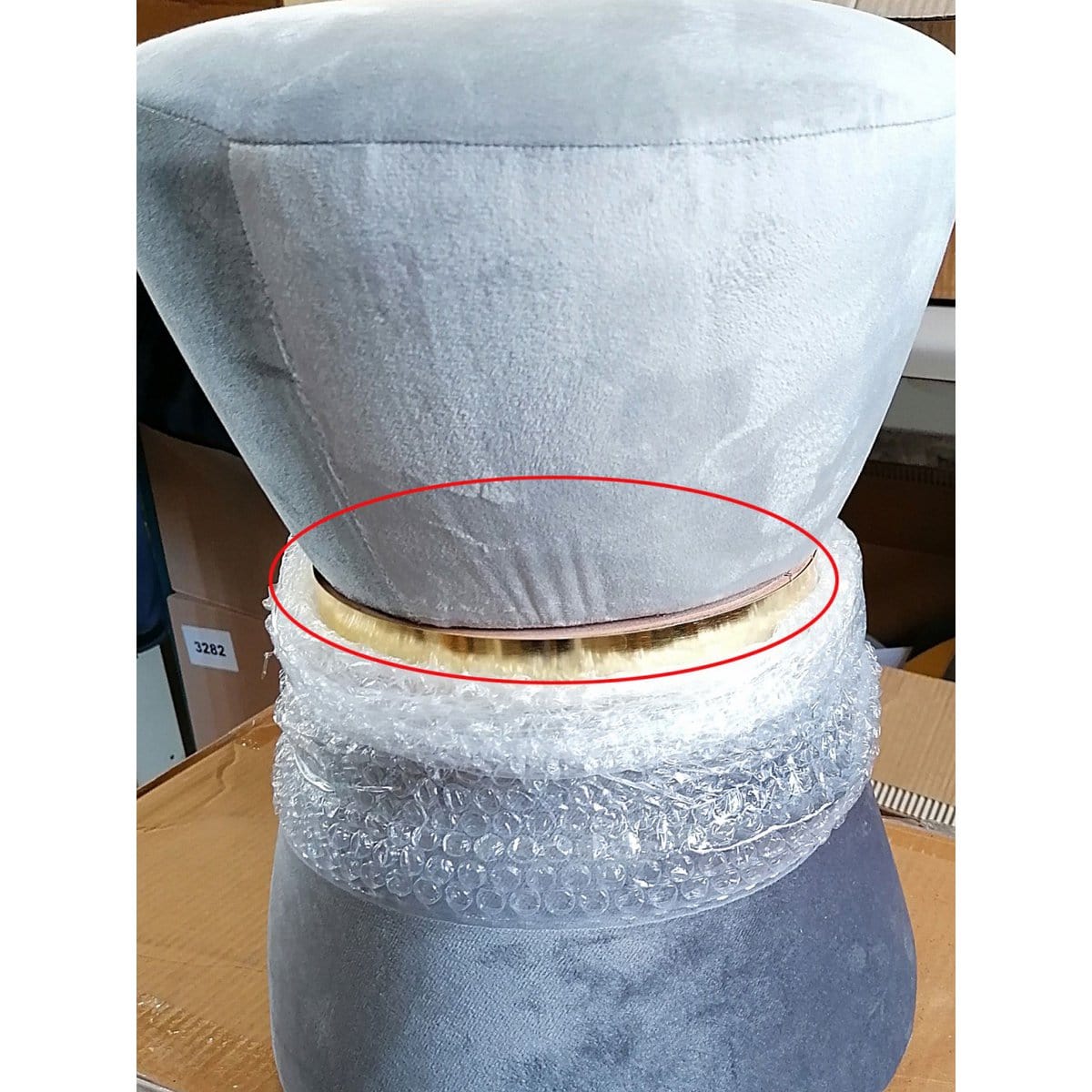 Voglrieder kreatives Wohnen Fluwelen kruk Ø 32 H 42 cm getailleerd 2e keus kruk fluwelen poef velours kruk tot 150 kg