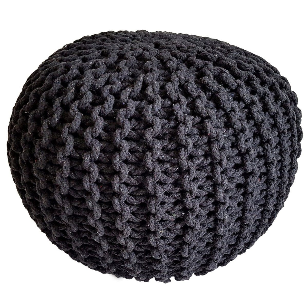 Voglrieder kreatives Wohnen Gebreide kruk poef Ø 45 H 30 cm cm zitpoef gebreid vloerkussen